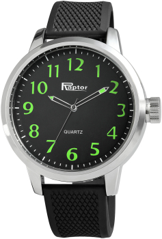 Raptor Trendige Uhr Big XXL 55mm schwarz Silikon