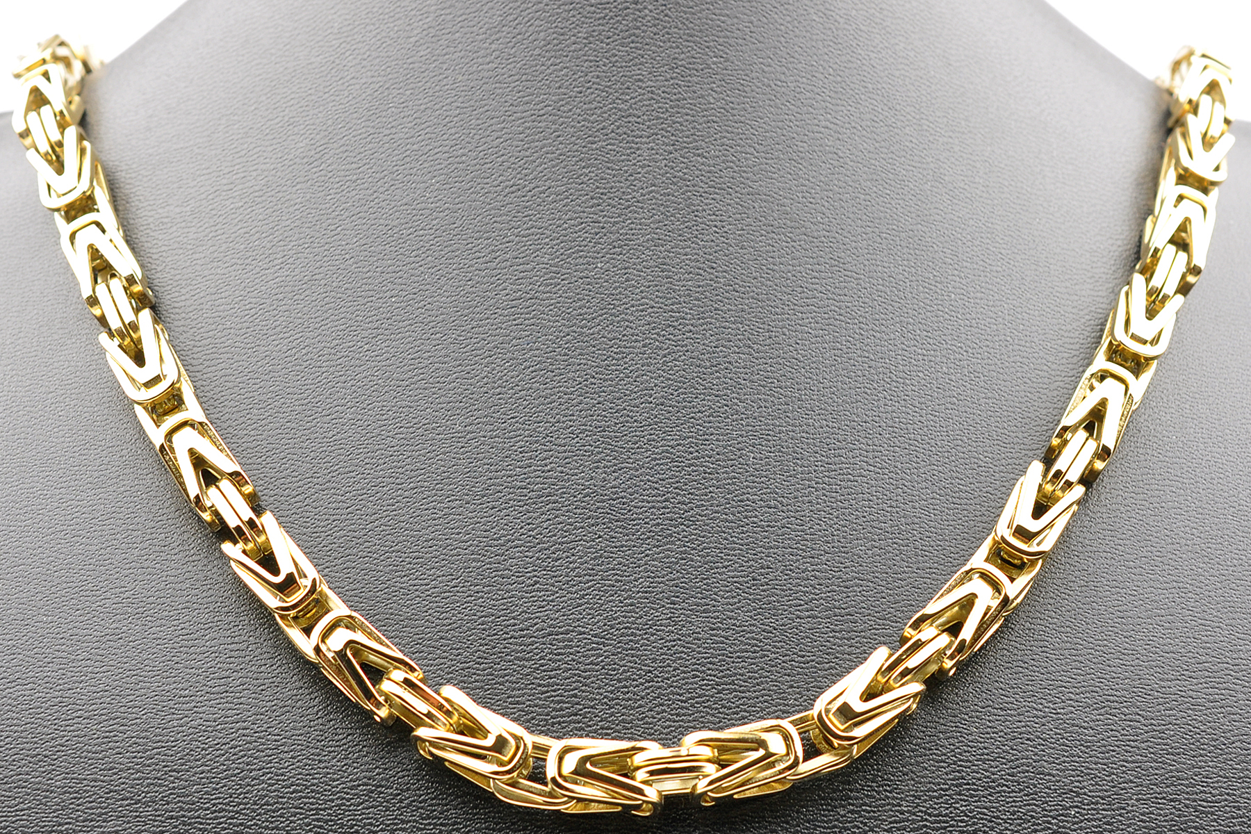 uhrenshop24.ch - Königskette V Edelstahl massive Halskette vergoldet 20-70cm PVD 8x8mm