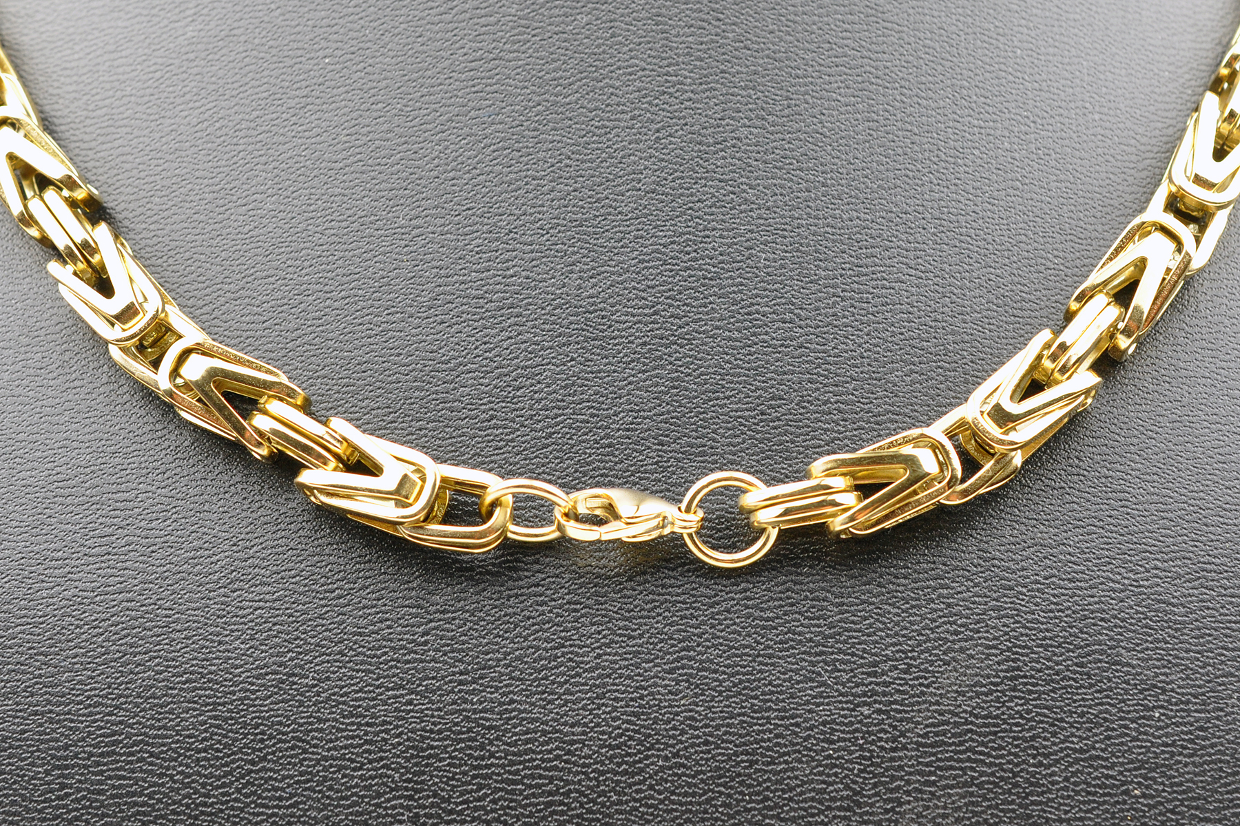 V vergoldet - massive Halskette 20-70cm uhrenshop24.ch Edelstahl PVD Königskette 8x8mm