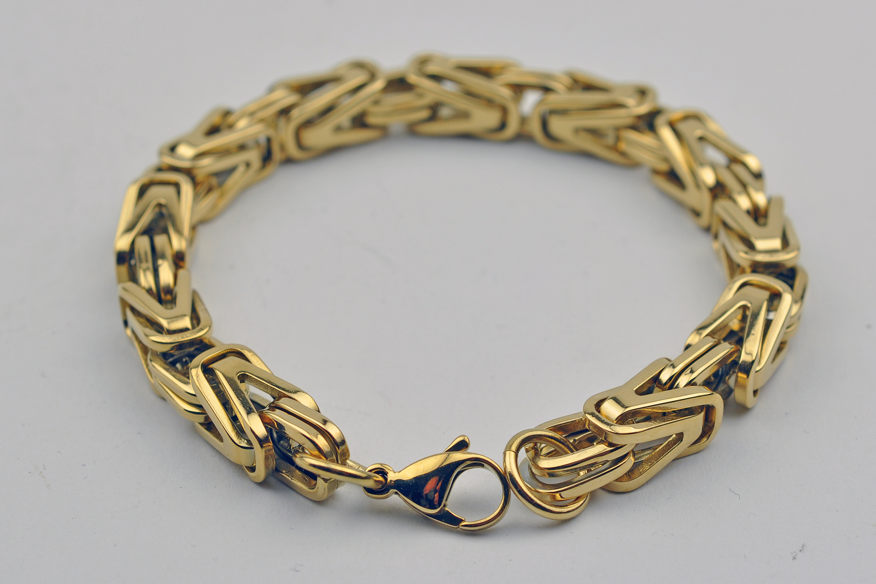 20-70cm uhrenshop24.ch massive Halskette 8x8mm V Edelstahl - PVD vergoldet Königskette